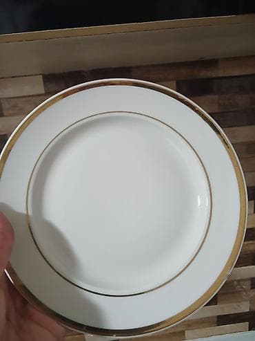 uz sekiller: Boşqablar, 1 əd, rəng - Ağ, Farfor, SSRİ — 1