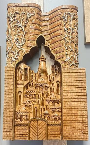 Картины и портреты: Əl işi taxta oyma tablo - Material: keyfiyyətli təbii taxta - — 1