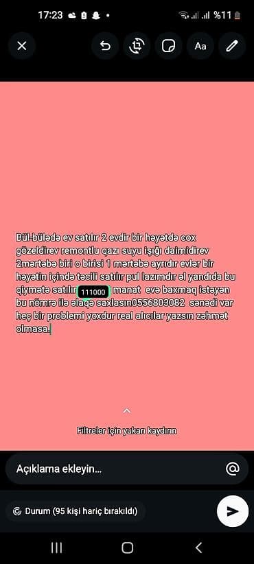 tecili ev satilir baki: Bülbülə qəs. 5 otaqlı, 2 kv. m, Kredit yoxdur, Orta təmir — 1