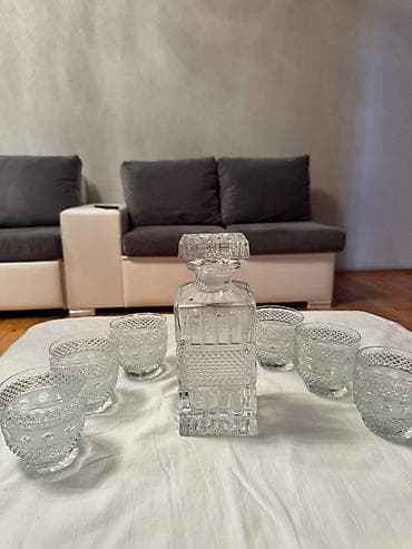servis: Kristal qraf və stəkan dəsti viski - Dəst tərkibi: 1 ədəd kvadrat — 2