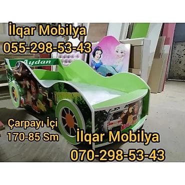 Детская мебель: Новый, На заказ, Кровать-машина, Без матраса, Без выдвижных ящиков — 1