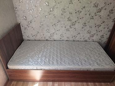 sutul: Tək nəfərlik çarpayı və stol dəsti - Material: ağac teksturalı — 2