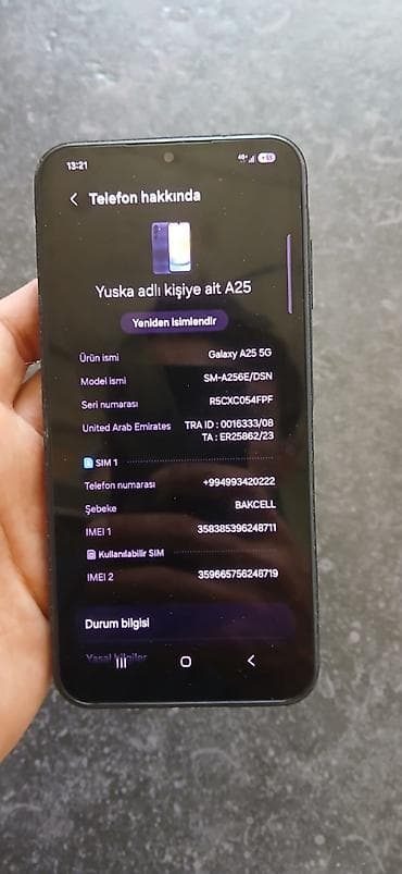 samsung galaxy note 1: Samsung Galaxy A25, 128 GB, Barmaq izi, İki sim kartlı, Face ID — 7
