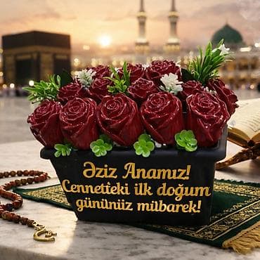 novruz bayramı paltarı: Hədiyyəlik dekorativ güllər – fərdi yazılı kompozisiyalar - — 2