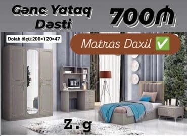 Oğlan və qız üçün, Təknəfərlik çarpayı, Yazı masası lalafo.az -da — 1 Oğlan və qız üçün, Təknəfərlik çarpayı, Yazı masası — 1