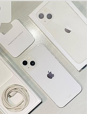 iphone x face id: IPhone 13, 128 GB, Ağ, Zəmanət, Kredit, Simsiz şarj — 2