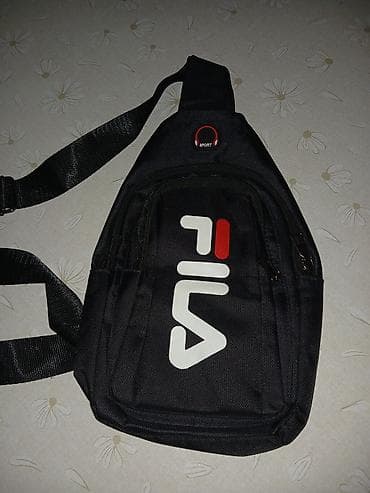 sport canta: Tək kəmərli çiyin çantası (sling bag) - Rəng: qara - Ön hissədə iri — 1