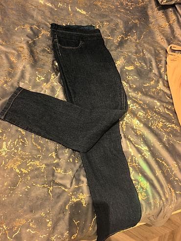 cins pencək: Tünd mavi rəngli klassik cins şalvar - Kəsim: düz boru/sadə klassik — 1