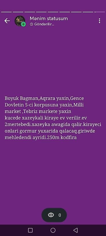 gencede kirayə ev: Kirayə ev – Böyük Bağman, Aqrar Universitetə yaxın, Gəncə Dövlət — 1