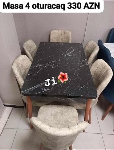 stol stul embawood stullar: 4 oturacaqlı açılıb-böyüyən masa dəsti. Masa qapalı vəziyyətdə 80x130 — 5