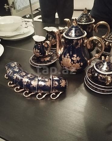 baikal cay: Çay dəsti, rəng - Göy, Farfor, Bohemia, Çexiya — 1
