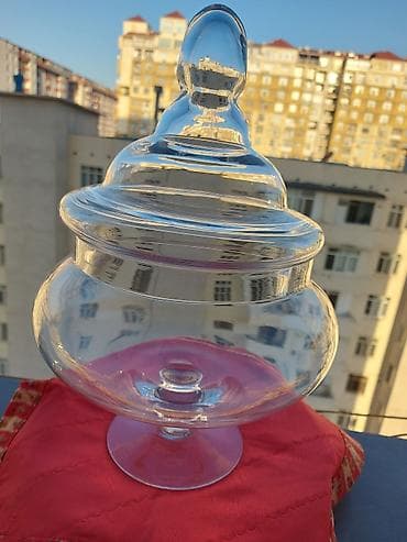 suse balon: Şüşə qapaqlı konfet qabı – ZEL HOME - Material: şəffaf, qalın şüş - — 5
