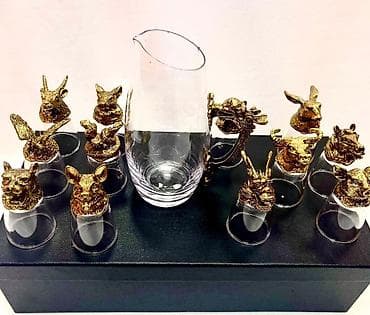 qul: Məhsul: Bürünc dekorlu şüşə içki dəsti - Komplekt: 1 ədəd şüşə sürahi — 1