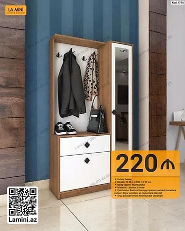 seyf dolab: Dəhliz Dolabı – Kod: 1716 - Ölçü: D 35 × H 200 × E 90 sm - Material — 1