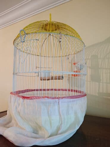 Dairəvi quş qəfəsi – asma tutacaqlı, metal çubuqlu konstruksiya