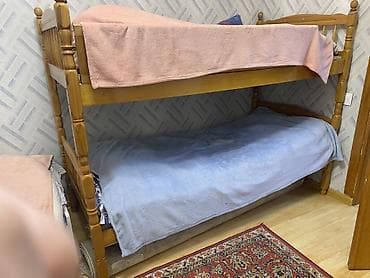 Oğlan və qız üçün, Çarpayı, Matrassız, Siyirməsiz, Taxta