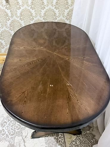 Qonaq masası, Açılmayan, Taxta, Oval masa