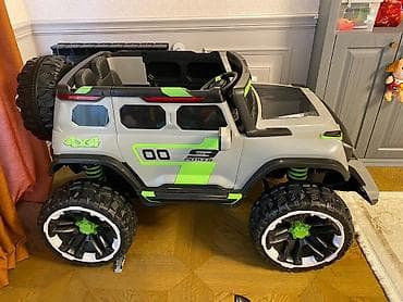 Uşaqlar üçün elektrikli off-road maşın - Korpus: boz-qara rəng, yaşıl