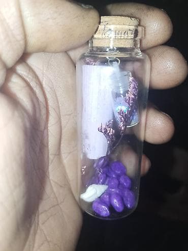 ay dekor: Şüşə flakon içində mini dekorativ kompozisiya - Material: şəffaf şüşə — 2