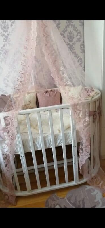 ikinci əl uşaq kravatları: Qız üçün, Yumru, Beşik, Dəst ilə, Matras ilə, Yellənmə mexanizmsiz — 1