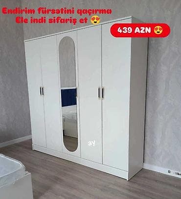 bal: Geniş və funksional ağ rəngli qarderob. Qarderobda paltarlar üçün — 3