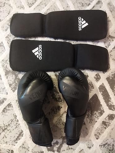 Əlcəklər: - ADIDAS markalı qara rəngli qol/qamış qoruyucuları (şin qvardları) — 1