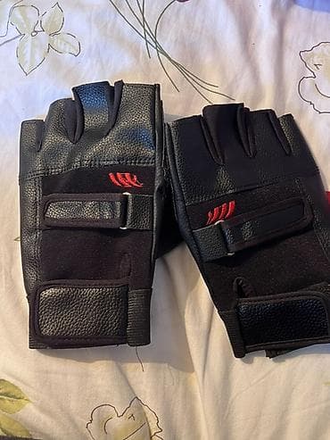 Moto üçün gimnastika üçün barmaqsız əlcəklər - Material: süni dəri və