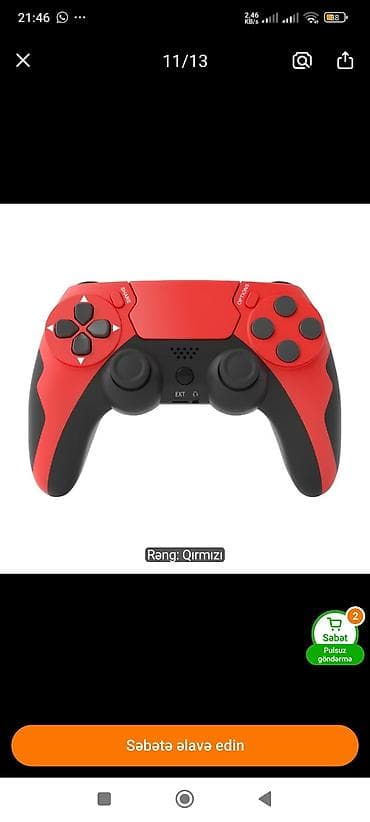 mini tv box android: PS4/PS3/PC üçün simsiz oyun pulti - Model: DualShock tipli, Bluetooth — 2