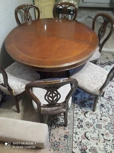 stul stollar: Qonaq otağı üçün, Açılmayan, Yumru masa, 6 stul — 1