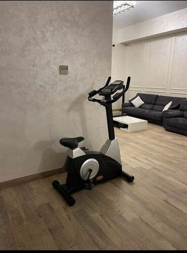 Qara və gümüşü rənglərdə olan stasionar velosiped. Məlumatları