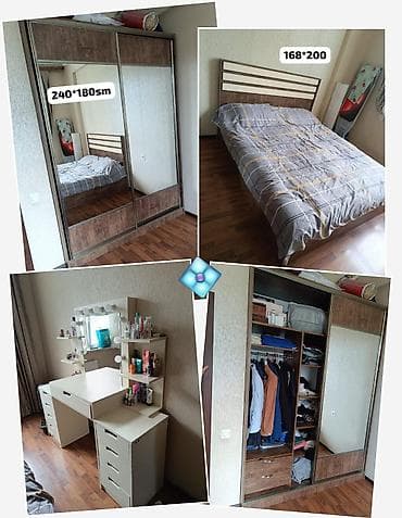 Yataq otağı mebel dəsti Tərkib: - Çarpayı: 168×200 sm ölçüdə, taxta