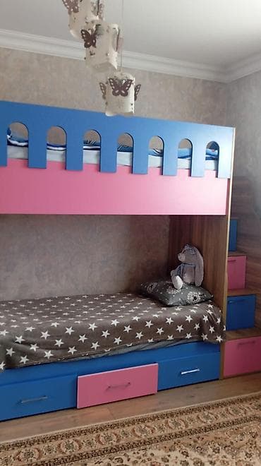2 li kravat: Oğlan və qız üçün, Çarpayı, Matrassız, Siyirməli, Laminat — 3