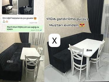 Divan və masa dəstləri: Mətbəx künc dəsti – zərif və rahat dizayn - Komplekt: L formalı — 1