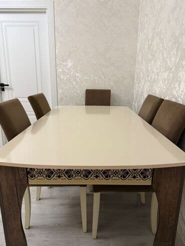 Qonaq otağı üçün, Açılmayan, Oval masa, 6 stul