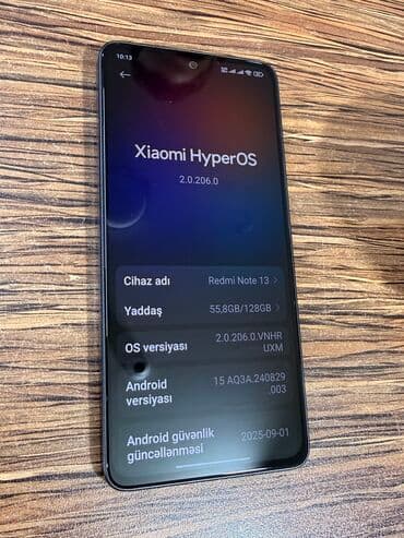 redmi not 13 qiyməti: Redmi Note 13, 128 GB, rəng - Qara, Sensor — 3
