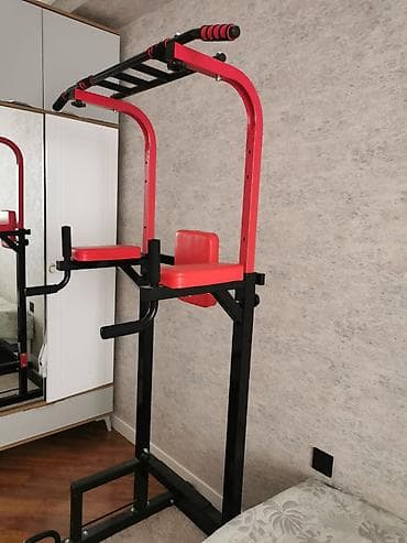 turnik: Ev üçün çoxfunksiyalı turnik–parallel qollar–dips stansiyası - — 2