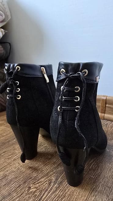 ayaqab: Sandenna qadın botları - Rəng: qara - Material: zamşa efektli üst — 3