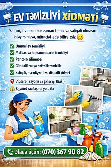 divan təmizləmə: Ev Təmizliyi Xidməti - Ümumi ev təmizliyi - Mətbəx və hamamın dərin — 1