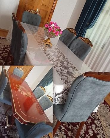 Açılmayan, Dördbucaq masa, 6 stul
