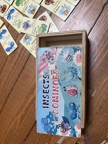 barbie evi oyuncak: “Insects Dominoes” uşaq domino dəsti - Mövzu: həşəratlar – kəpənək — 4