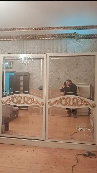 2 qapılı, Güzgülü, Ağ, Digər material, Kupe, Düz dolab