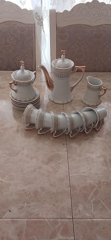 Çay dəsti, rəng - Ağ, Farfor