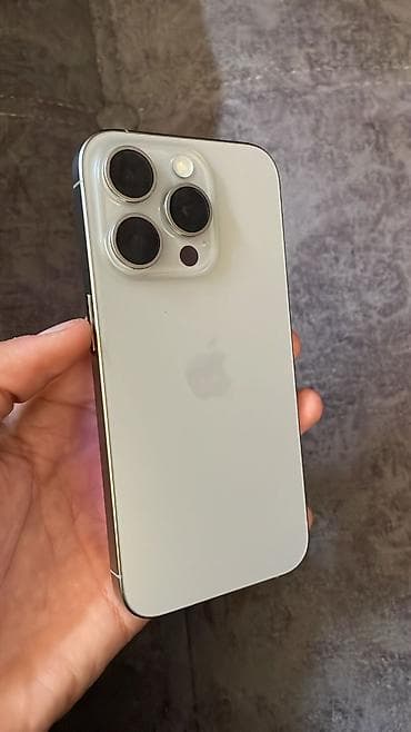 balaca apple: IPhone 15 Pro, Gümüşü, Face ID — 1
