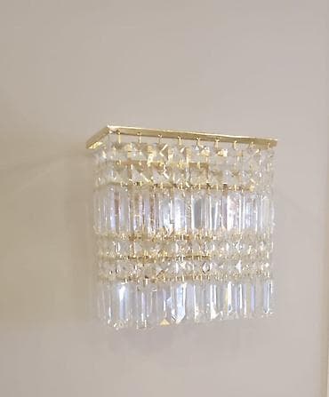 Kristal divar bra(4 ƏDƏD) - Dizayn: Qızılı tonlarda metal korpus və — 2