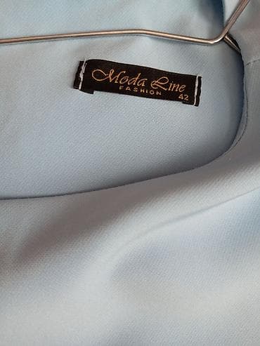 dekor xina: Moda Line Fashion qadın donu - Rəng: açıq mavi, kontrast ağ — 2