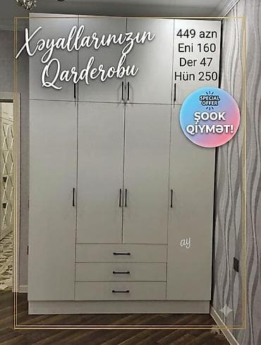 *4Qapılı dolab* Yeni sifarişlə hazırlanır rəng seçimi var😊 olcu 160×47