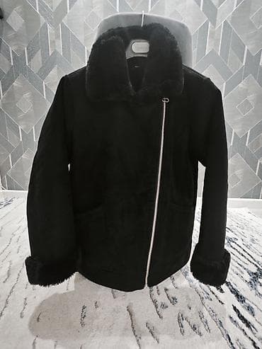 Dublonka -----Qara rəngli süni xəzli qadın kürkü/jaketi - Model