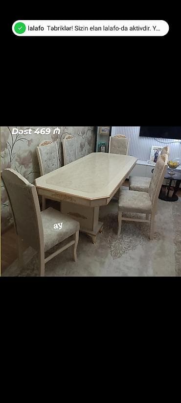 Dördbucaq masa, Qonaq otağı üçün, 6 nəfər