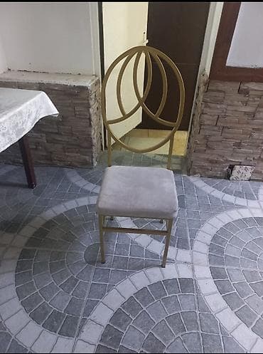 saç stolu: Qonaq otağı üçün, Qatlanmayan, rəng - Bej Stul — 2