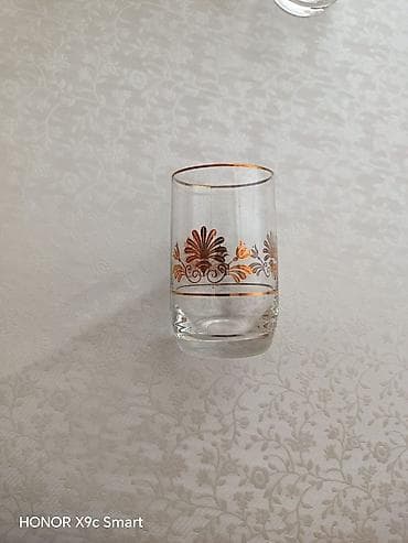Stəkanlar, rəng - Qızılı, Şüşə, 6 ədədli dəst, 200 ml — 1
